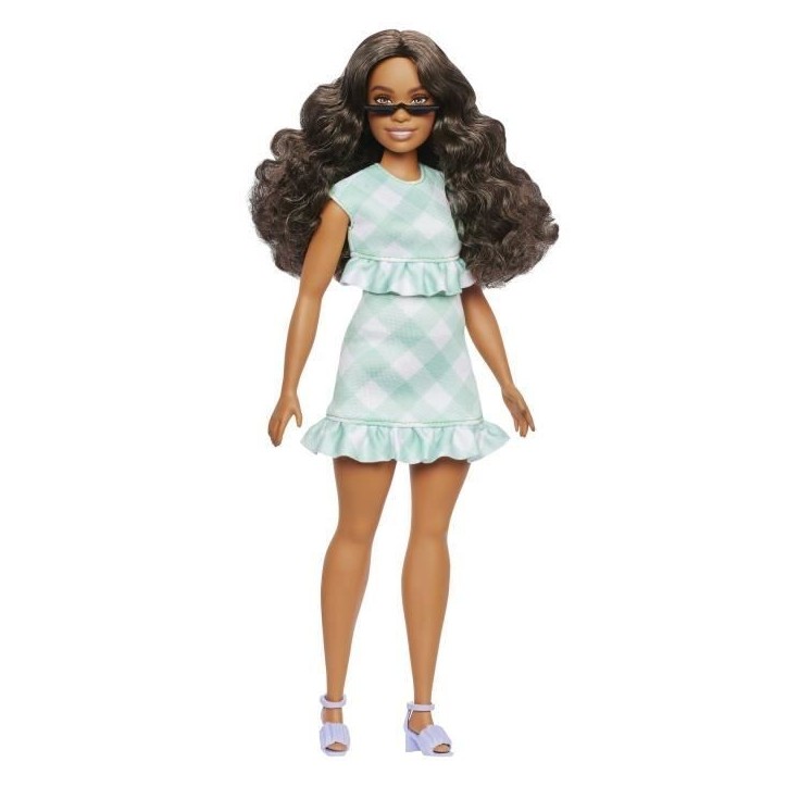 Barbie - Poupée Barbie Fashionistas Robe Vert Menthe avec lunettes - Barbie - HYT96 Barbie - Poupée Barbie Fashionistas Robe Vert Menthe avec lunettes - Barbie - HYT96