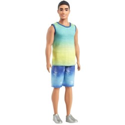 Barbie-Fashionistas-Poupée Ken Avec Débardeur Dégradé Et Short En