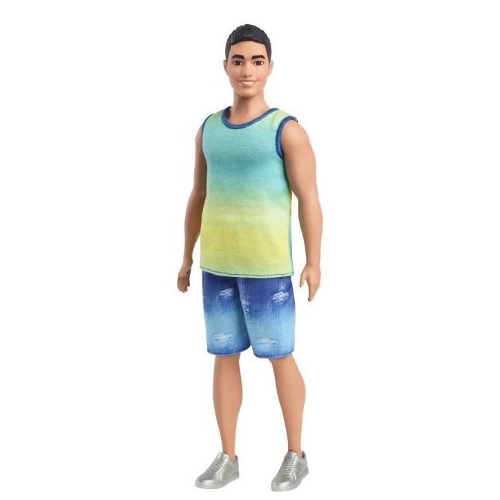 Barbie-Fashionistas-Poupée Ken Avec Débardeur Dégradé Et Short En Jean - 3ans+ - HYV00 Barbie-Fashionistas-Poupée Ken Avec Débardeur Dégradé Et Short En Jean - 3ans+ - HYV00