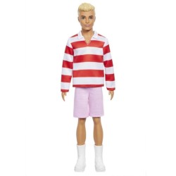 Barbie - Poupée Ken Fashionistas avec haut a rayures rouges et short