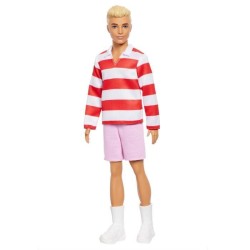 Barbie - Poupée Ken Fashionistas avec haut a rayures rouges et short