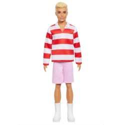 Barbie - Poupée Ken Fashionistas avec haut a rayures rouges et short