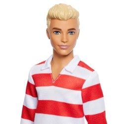 Barbie - Poupée Ken Fashionistas avec haut a rayures rouges et short