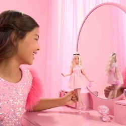 Barbie-Deluxe Style-Poupée Barbie Blonde a Robe Rose Pastel - 4ans+ -
