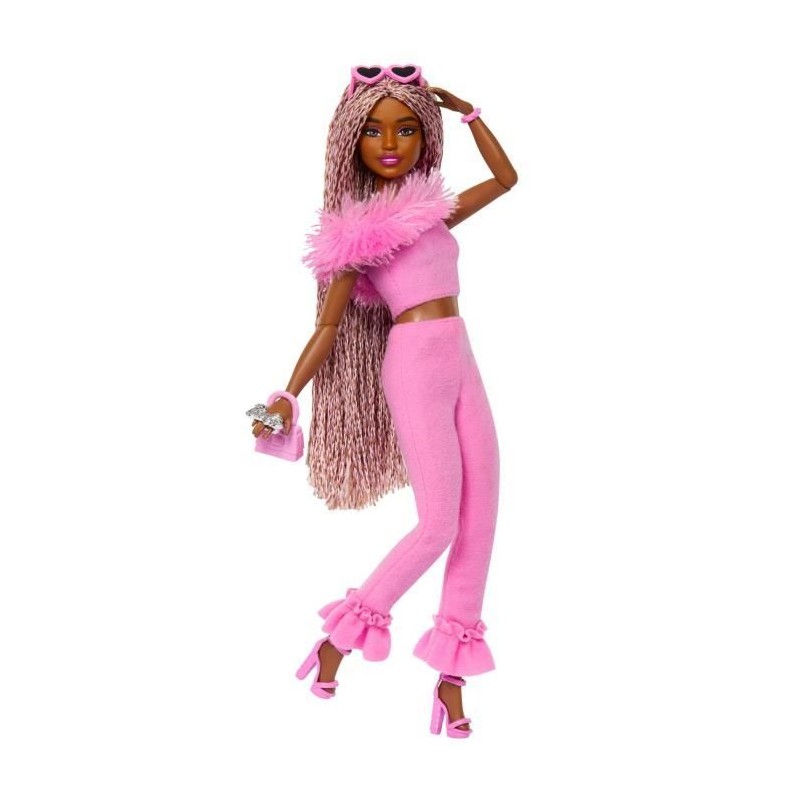 Barbie-Deluxe Style-Poupée Barbie a Combinaison Rose Tissu Doux - 4 a Barbie-Deluxe Style-Poupée Barbie a Combinaison Rose Tissu Doux - 4 a