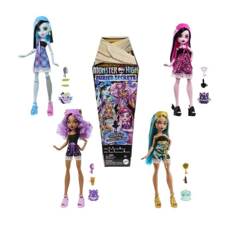 Monster High-Secrets Enfouis-Coffret Poupée Soirée Pyjama Terrifiant Monster High-Secrets Enfouis-Coffret Poupée Soirée Pyjama Terrifiant