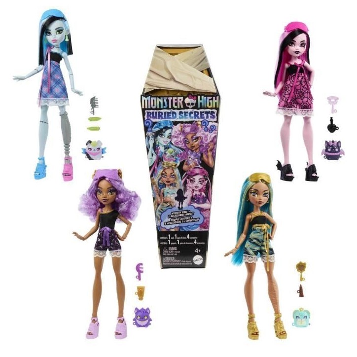 Monster High-Secrets Enfouis-Coffret Poupée Soirée Pyjama Terrifiante - 4 ans+- HYV64 Monster High-Secrets Enfouis-Coffret Poupée Soirée Pyjama Terrifiante - 4 ans+- HYV64