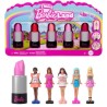 BARBIE Coffret Mini BarbieLand 6 rouge a levres avec mini poupées - J