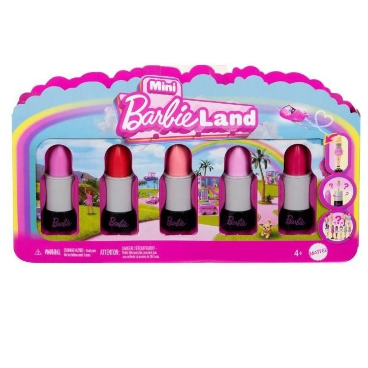 BARBIE Coffret Mini BarbieLand 6 rouge a levres avec mini poupées - JBD26 BARBIE Coffret Mini BarbieLand 6 rouge a levres avec mini poupées - JBD26