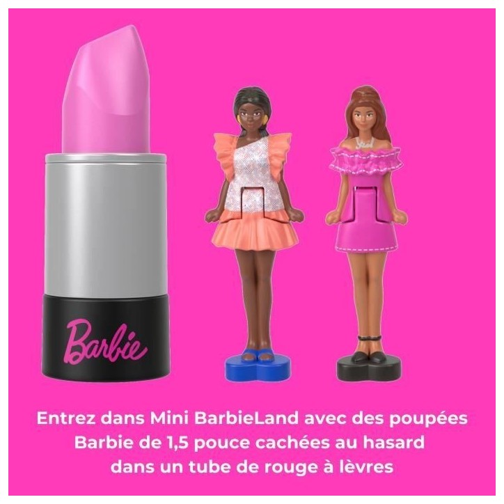 BARBIE Coffret Mini BarbieLand 6 rouge a levres avec mini poupées - JBD26 BARBIE Coffret Mini BarbieLand 6 rouge a levres avec mini poupées - JBD26