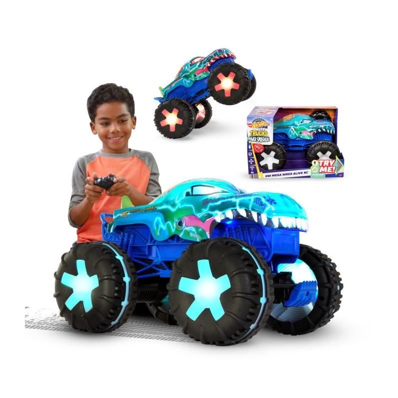 Hot Wheels Monster Trucks-Mega-Wrex-Véhicule télécommandé échell Hot Wheels Monster Trucks-Mega-Wrex-Véhicule télécommandé échell