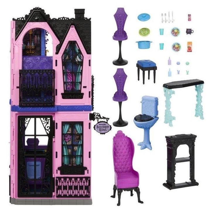 Monster High - Hôtel Bouh-tique - Maison de poupée et accessoires - Monster High - JBF16 Monster High - Hôtel Bouh-tique - Maison de poupée et accessoires - Monster High - JBF16
