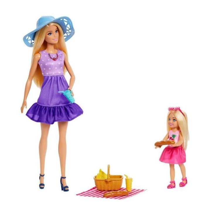 Barbie-Famille Et Amis-Barbie Pique-Nique-Coffret 2 Poupées - 3 ans+- JBF43 Barbie-Famille Et Amis-Barbie Pique-Nique-Coffret 2 Poupées - 3 ans+- JBF43