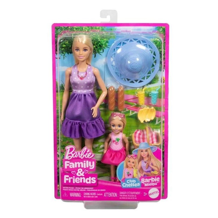 Barbie-Famille Et Amis-Barbie Pique-Nique-Coffret 2 Poupées - 3 ans+- JBF43 Barbie-Famille Et Amis-Barbie Pique-Nique-Coffret 2 Poupées - 3 ans+- JBF43