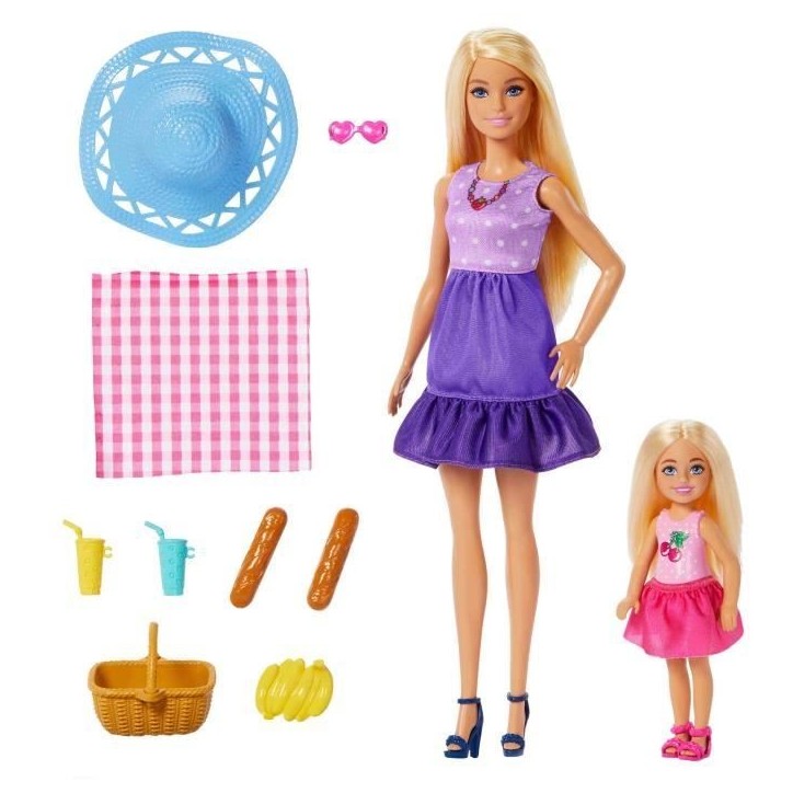 Barbie-Famille Et Amis-Barbie Pique-Nique-Coffret 2 Poupées - 3 ans+- JBF43 Barbie-Famille Et Amis-Barbie Pique-Nique-Coffret 2 Poupées - 3 ans+- JBF43