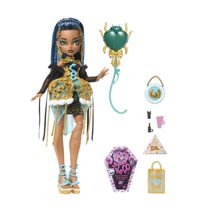 Monster High - Cleo De Nile Monstrueux Anniversaire - Poupée - Monster High - JBG76 Monster High - Cleo De Nile Monstrueux Anniversaire - Poupée - Monster High - JBG76