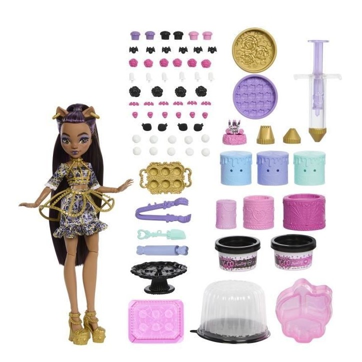 Monster High-Kit Gâteau d'Anniversaire Clawdeen Wolf - Monster High - JBG78 Monster High-Kit Gâteau d'Anniversaire Clawdeen Wolf - Monster High - JBG78
