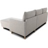 Canapé d'angle fixe 3 places CHIPY - Tissu gris souris - Réversible