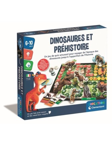 Clementoni - Quiz Dinosaures et préhistoire - 3 modes de jeu différents - Dés 6 ans
