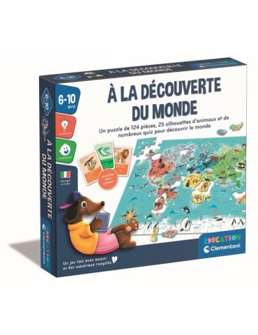Clementoni - Puzzle a la découverte du monde - Avec activités, défis, tombola et jeu de recherche - Dés 6 ans