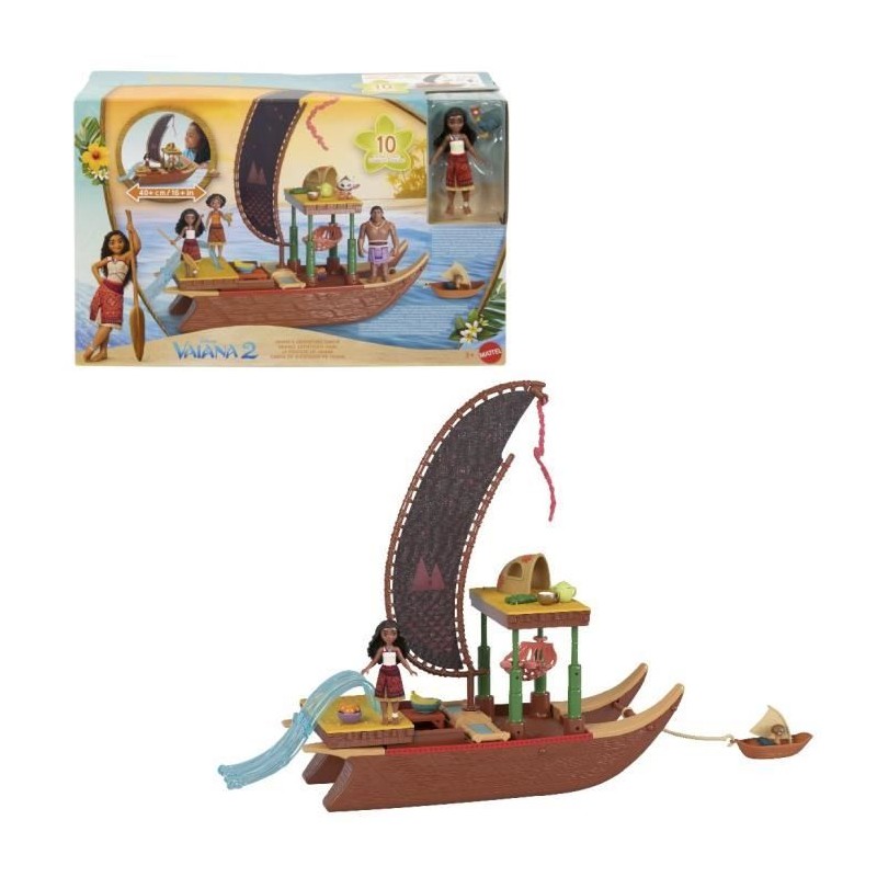 MATTEL Disney Vaiana 2 - La pirogue de Vaiana + 1 poupée Vaiana + Hei MATTEL Disney Vaiana 2 - La pirogue de Vaiana + 1 poupée Vaiana + Hei