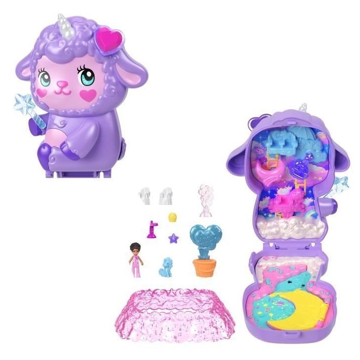 Polly Pocket - Coffret Au pays des reves - Mini-figurine et licorne - Polly Pocket - JCB15 Polly Pocket - Coffret Au pays des reves - Mini-figurine et licorne - Polly Pocket - JCB15