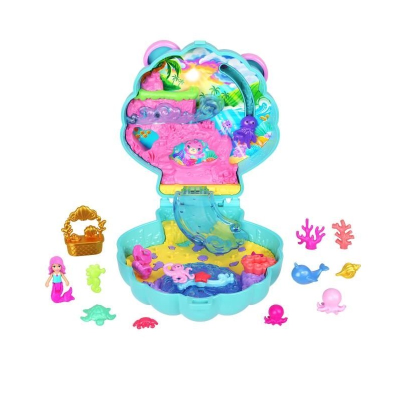 Polly Pocket - Coffret Île des paillettes - Mini-figurine et animaux Polly Pocket - Coffret Île des paillettes - Mini-figurine et animaux