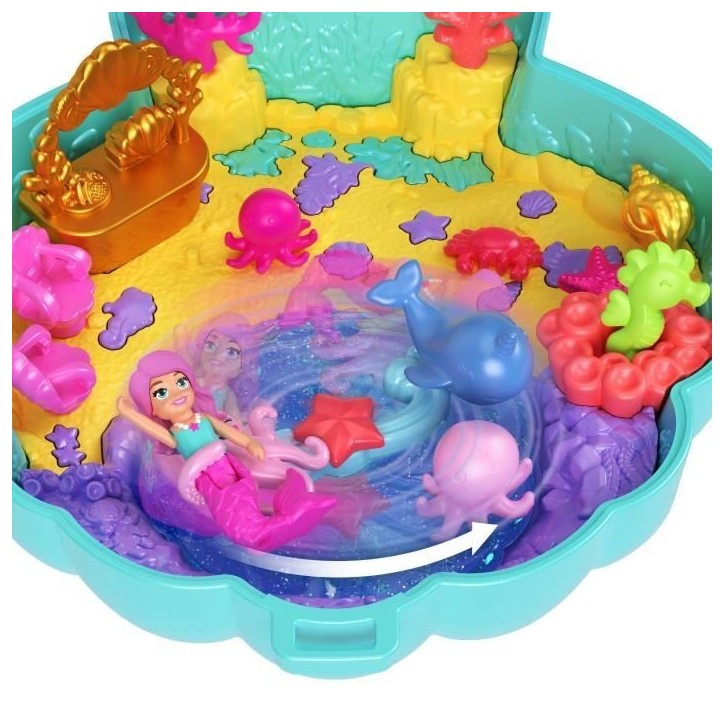 Polly Pocket - Coffret Île des paillettes - Mini-figurine et animaux - Polly Pocket - JCB16 Polly Pocket - Coffret Île des paillettes - Mini-figurine et animaux - Polly Pocket - JCB16