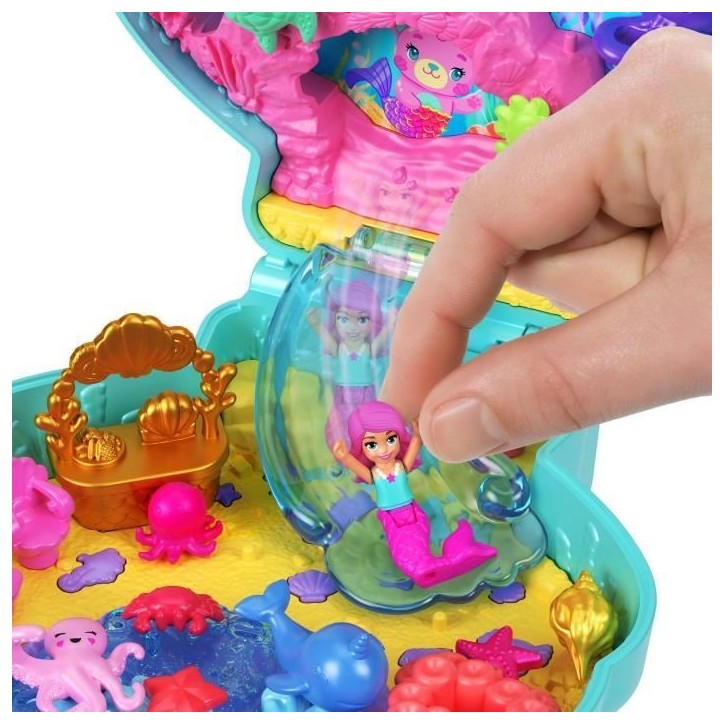 Polly Pocket - Coffret Île des paillettes - Mini-figurine et animaux - Polly Pocket - JCB16 Polly Pocket - Coffret Île des paillettes - Mini-figurine et animaux - Polly Pocket - JCB16