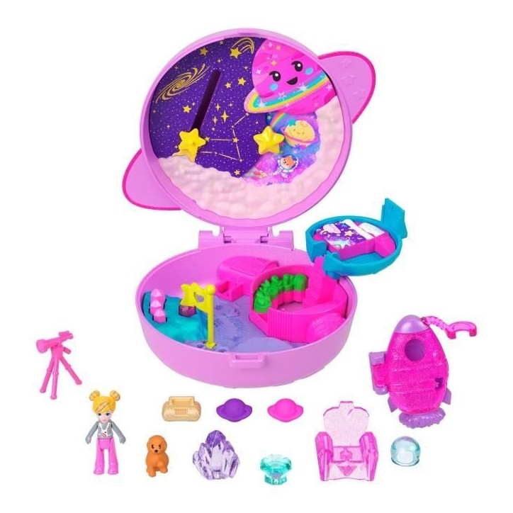 Polly Pocket - Coffret Exploration spatiale - Jouet de voyage - Polly Pocket - JCB18 Polly Pocket - Coffret Exploration spatiale - Jouet de voyage - Polly Pocket - JCB18