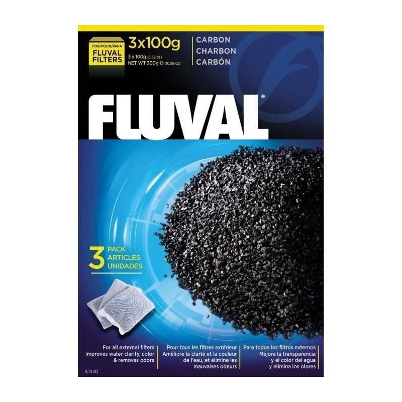 FLUVAL Lot de 3 charbons 100 g - Pour aquarium FLUVAL Lot de 3 charbons 100 g - Pour aquarium
