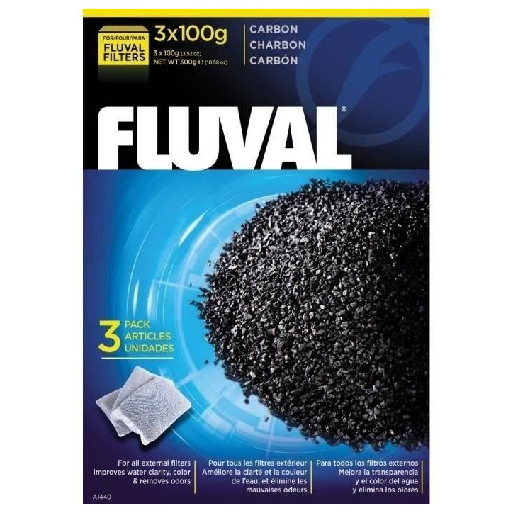 FLUVAL Lot de 3 charbons 100 g - Pour aquarium