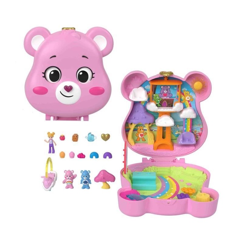 Polly Pocket-Coffret Les Bisounours-Figurines Et Accessoires - 4 ans+- Polly Pocket-Coffret Les Bisounours-Figurines Et Accessoires - 4 ans+-