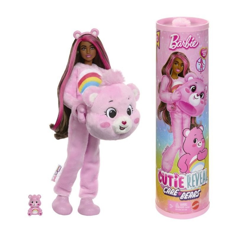 Poupée Barbie Cutie Reveal Bisounours Toucâlin Rose - 3 ans+- JCN95 Poupée Barbie Cutie Reveal Bisounours Toucâlin Rose - 3 ans+- JCN95