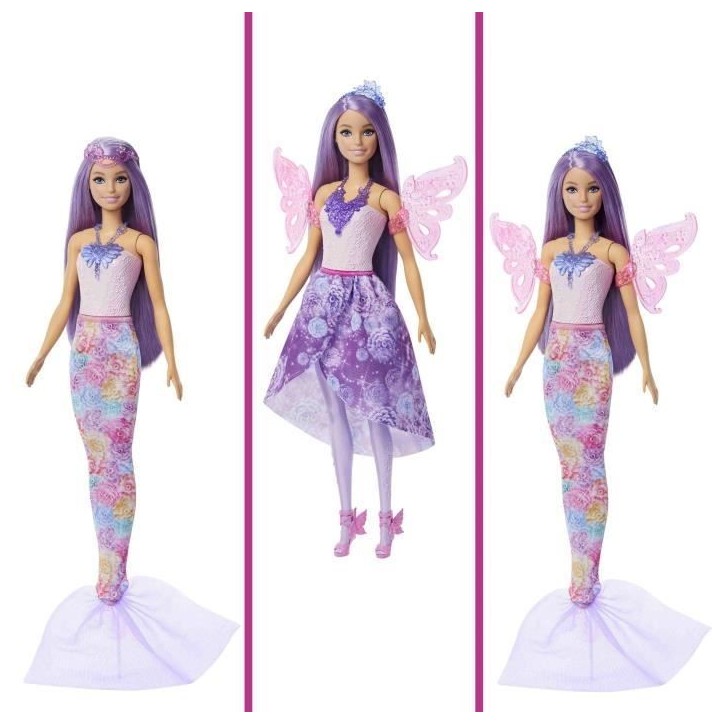Barbie-Poupée Barbie Fantaisie Féerique-Coffret Avec Accessoires - 3 ans+- JCP74 Barbie-Poupée Barbie Fantaisie Féerique-Coffret Avec Accessoires - 3 ans+- JCP74