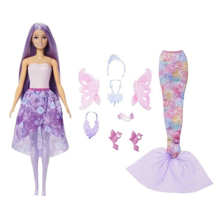 Barbie-Poupée Barbie Fantaisie Féerique-Coffret Avec Accessoires - 3 ans+- JCP74 Barbie-Poupée Barbie Fantaisie Féerique-Coffret Avec Accessoires - 3 ans+- JCP74