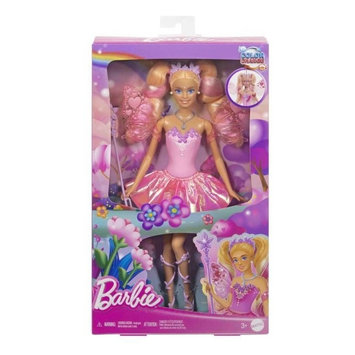 Poupée Barbie Fée-Ailes Et Tenue Avec Changement De Couleur