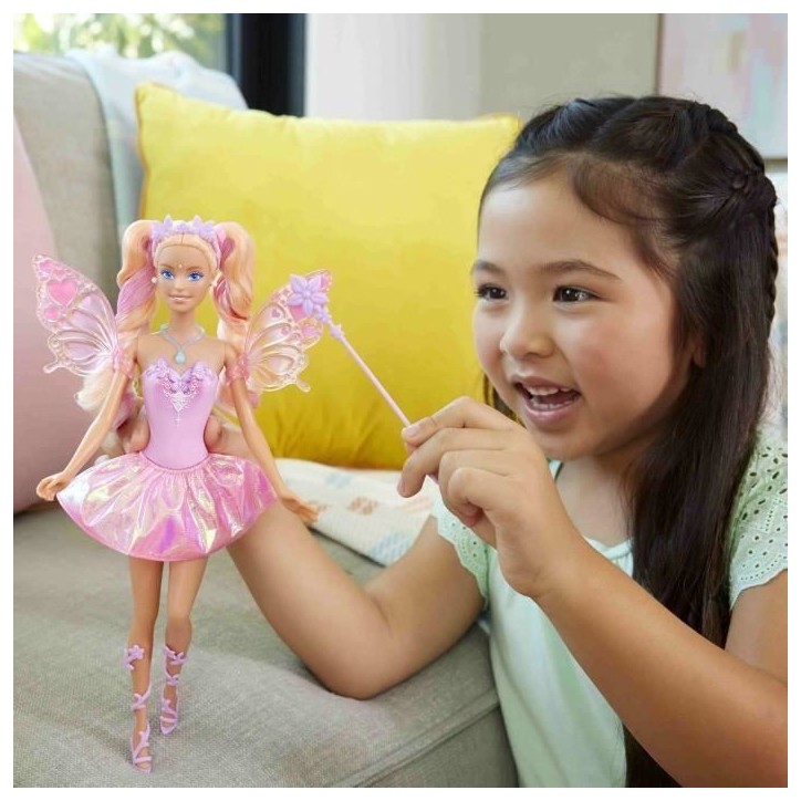 Poupée Barbie Fée-Ailes Et Tenue Avec Changement De Couleur