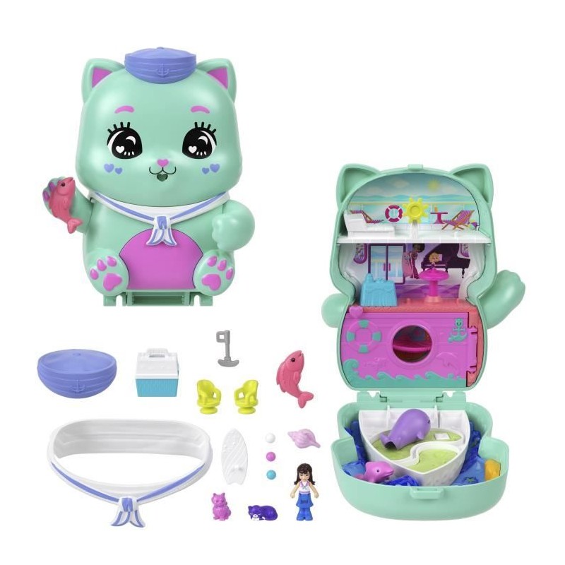 Polly Pocket-Coffret Chaton Marin-Jouet De Voyage - 4 ans+- JCR37 Polly Pocket-Coffret Chaton Marin-Jouet De Voyage - 4 ans+- JCR37