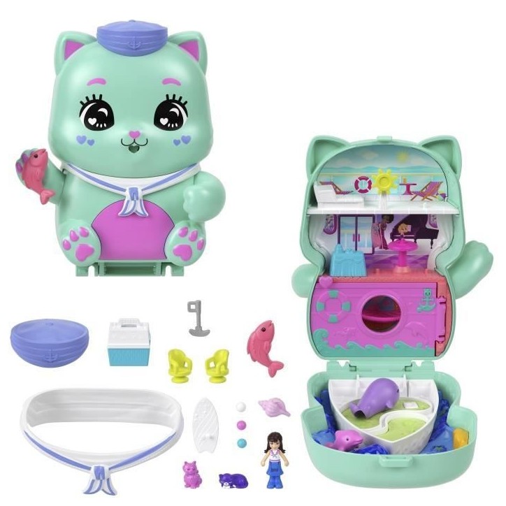 Polly Pocket-Coffret Chaton Marin-Jouet De Voyage - 4 ans+- JCR37 Polly Pocket-Coffret Chaton Marin-Jouet De Voyage - 4 ans+- JCR37