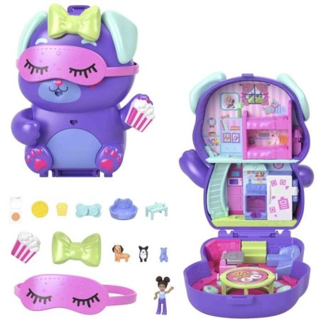Polly Pocket-Coffret Chiot Festif soirée pyjama -Jouet De Voyage - 4