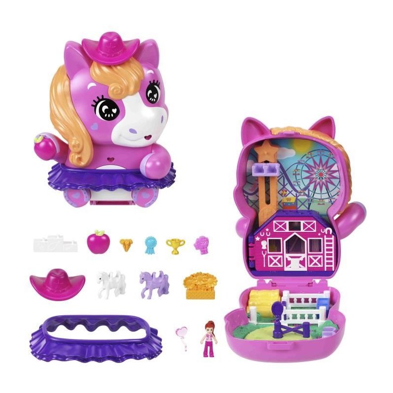 Polly Pocket-Coffret Poney Rodéo-Jouet De Voyage - 4 ans+- JCR39 Polly Pocket-Coffret Poney Rodéo-Jouet De Voyage - 4 ans+- JCR39