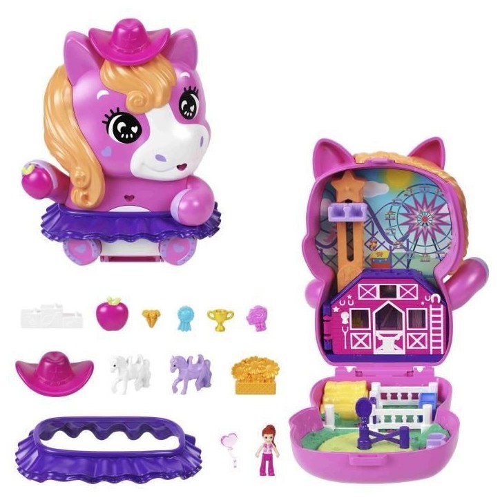 Polly Pocket-Coffret Poney Rodéo-Jouet De Voyage - 4 ans+- JCR39 Polly Pocket-Coffret Poney Rodéo-Jouet De Voyage - 4 ans+- JCR39