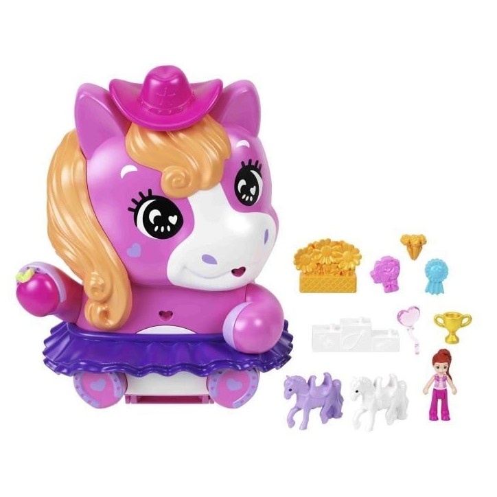 Polly Pocket-Coffret Poney Rodéo-Jouet De Voyage - 4 ans+- JCR39 Polly Pocket-Coffret Poney Rodéo-Jouet De Voyage - 4 ans+- JCR39
