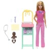 Barbie-Coffret Barbie Pédiatre-Poupée Blonde Et Poupée Bébé - 3 a