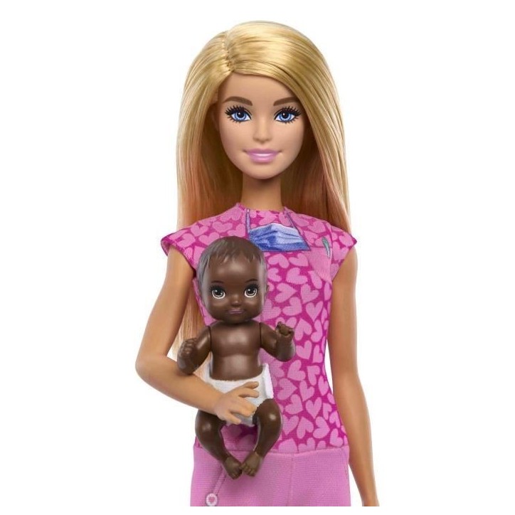 Barbie-Coffret Barbie Pédiatre-Poupée Blonde Et Poupée Bébé - 3 ans+- JCR72 Barbie-Coffret Barbie Pédiatre-Poupée Blonde Et Poupée Bébé - 3 ans+- JCR72