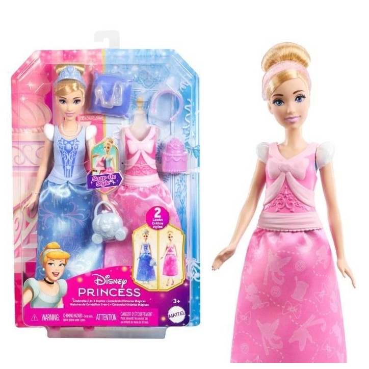 Princesses Disney-Poupée Cendrillon Et Tenues-Coffret Avec Accessoires - 3 ans+- JCR95
