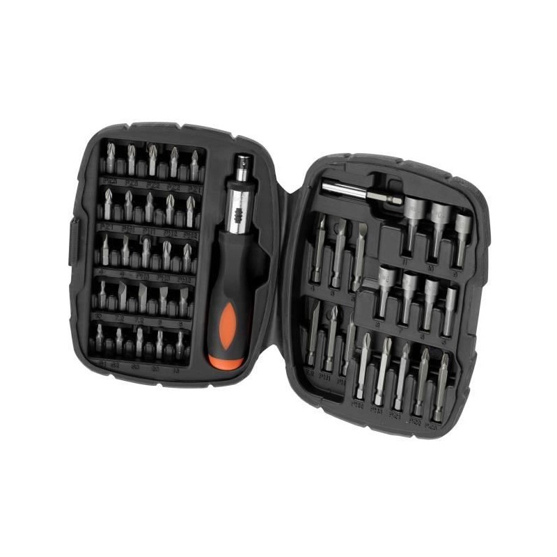 Kit tournevis et embouts a cliquet - BLACK+DECKER - A7039-XJ - 45 piec Kit tournevis et embouts a cliquet - BLACK+DECKER - A7039-XJ - 45 piec