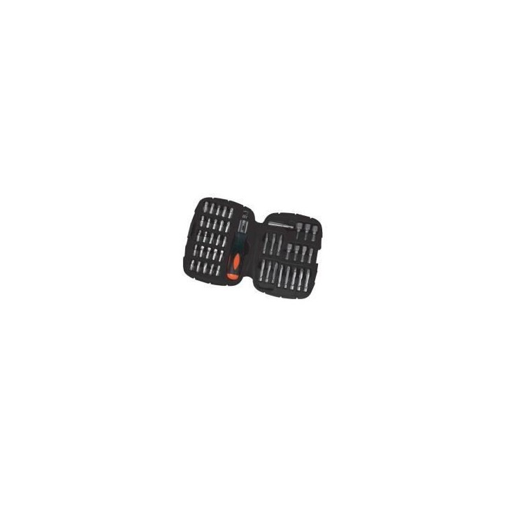 Kit tournevis et embouts a cliquet - BLACK+DECKER - A7039-XJ - 45 pieces Kit tournevis et embouts a cliquet - BLACK+DECKER - A7039-XJ - 45 pieces
