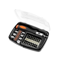 Kit de tournevis a cliquet - BLACK+DECKER - A7062-XJ - avec 39 accesso